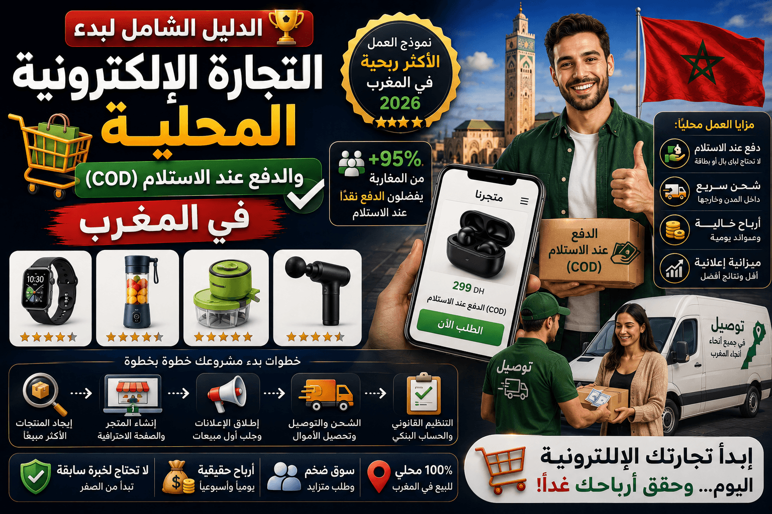 الدليل الشامل لبدء التجارة الإلكترونية المحلية والدفع عند الاستلام (COD) في المغرب