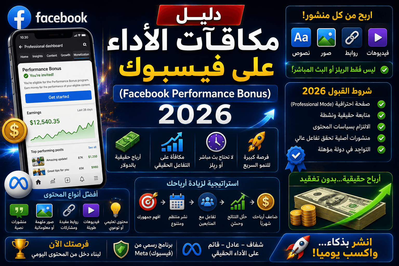 دليل مكافآت الأداء على فيسبوك (Facebook Performance Bonus) 2026