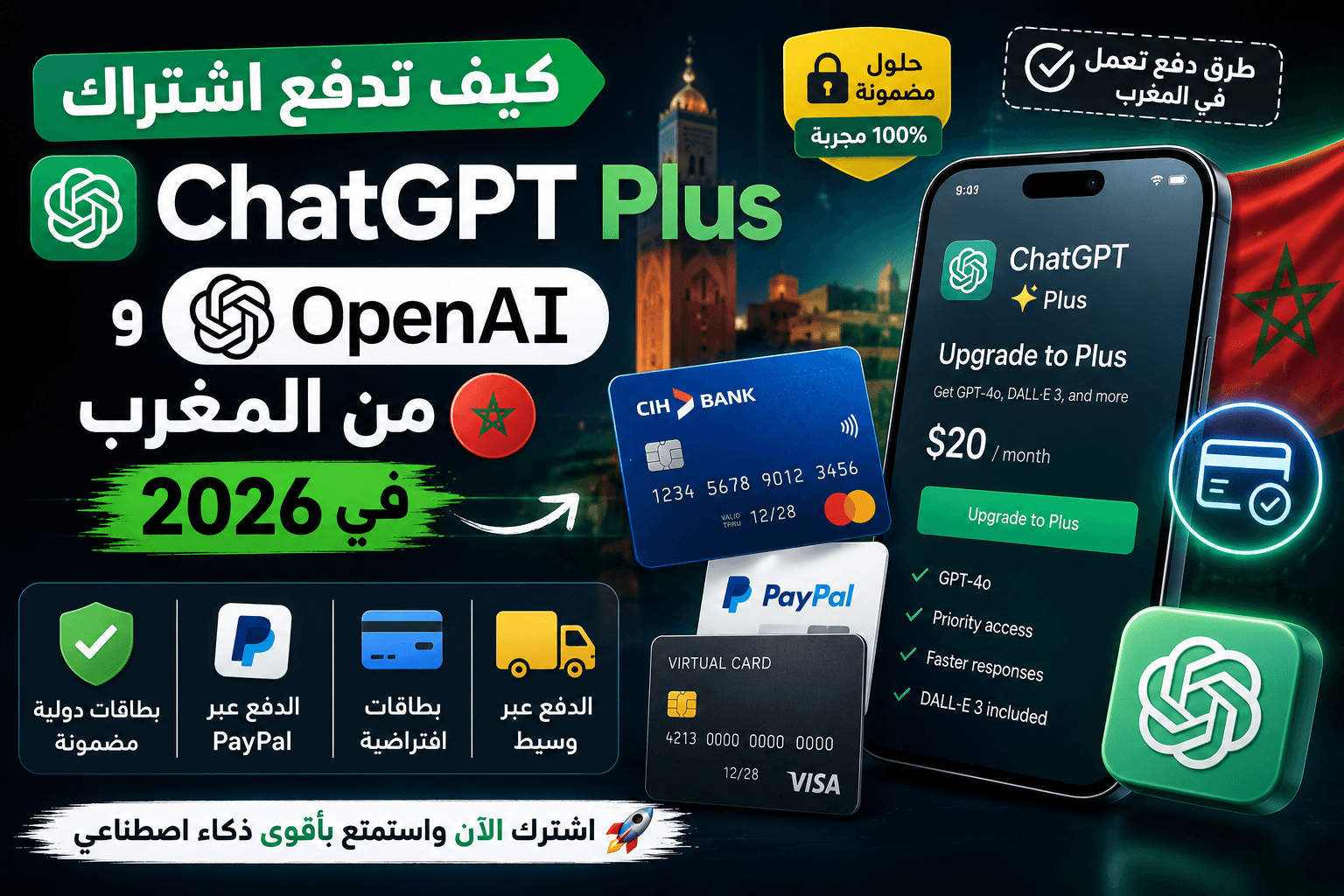 كيف تدفع اشتراك ChatGPT Plus و OpenAI من المغرب في 2026؟