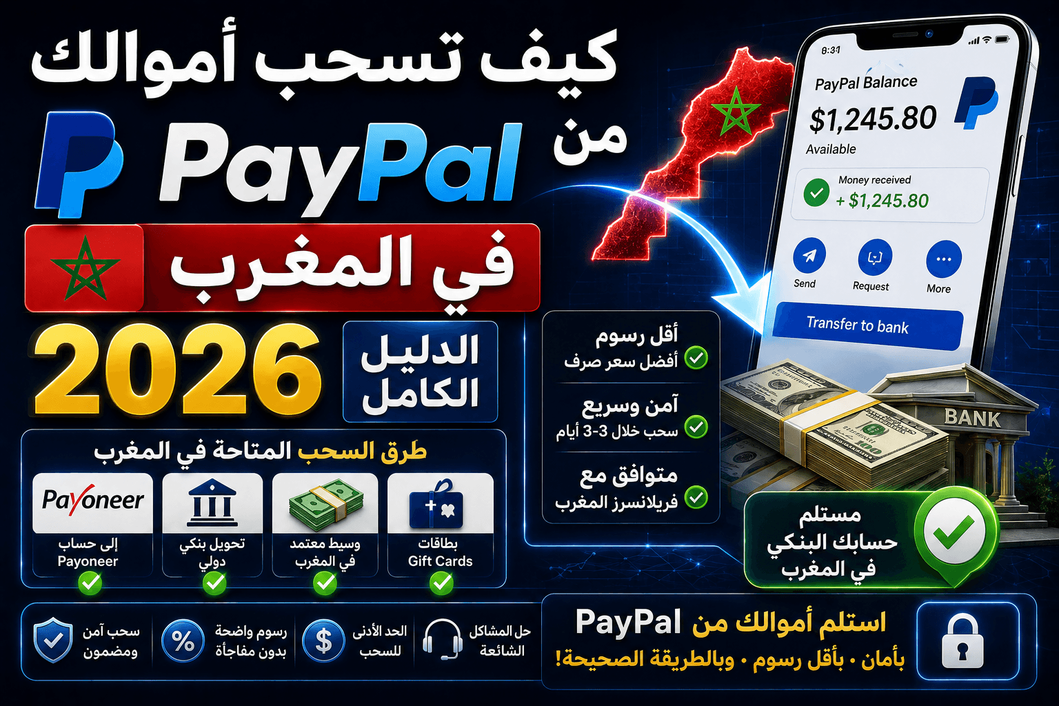كيف تسحب أموالك من PayPal في المغرب 2026: الدليل الكامل