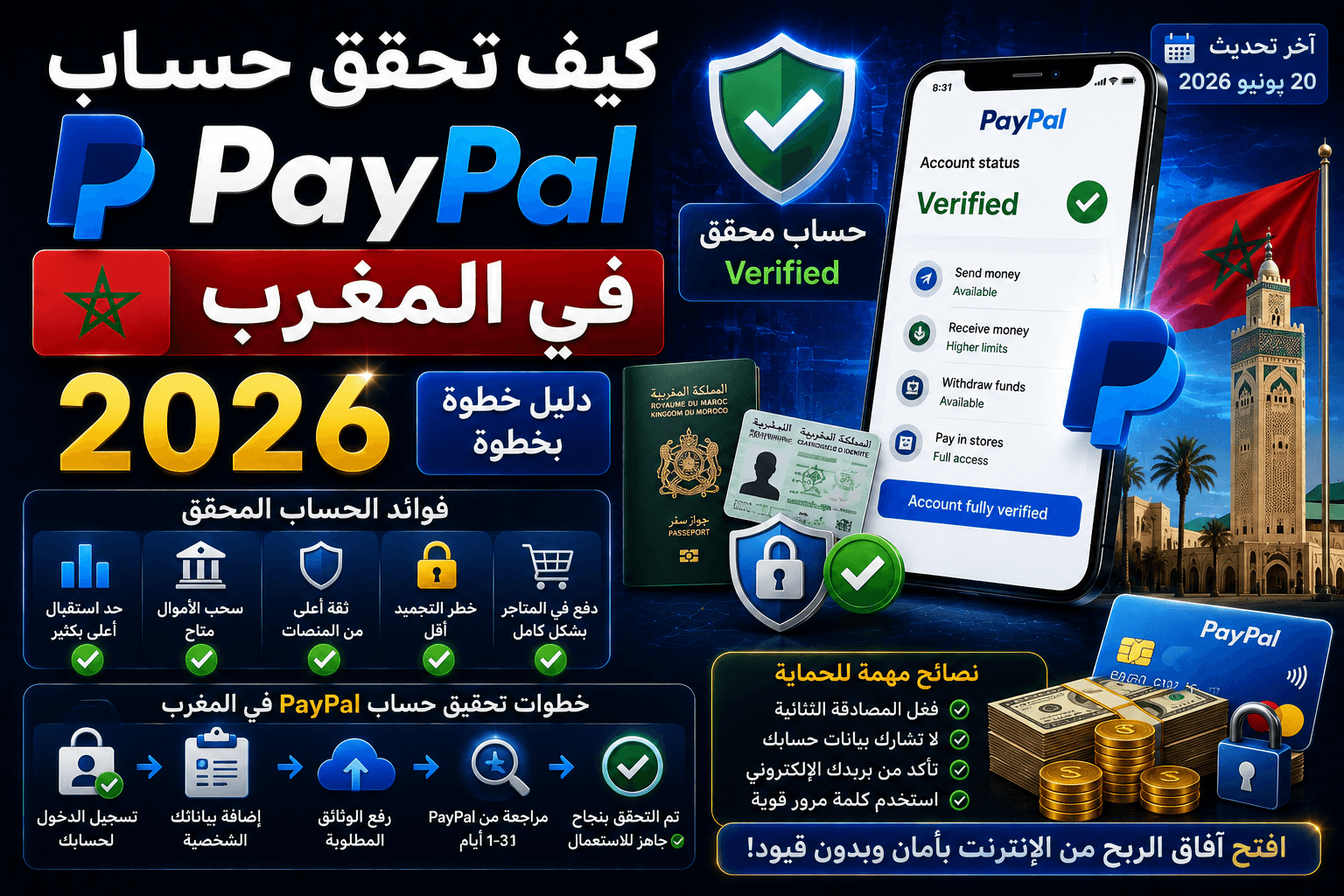 كيف تحقق حساب PayPal في المغرب 2026: دليل خطوة بخطوة