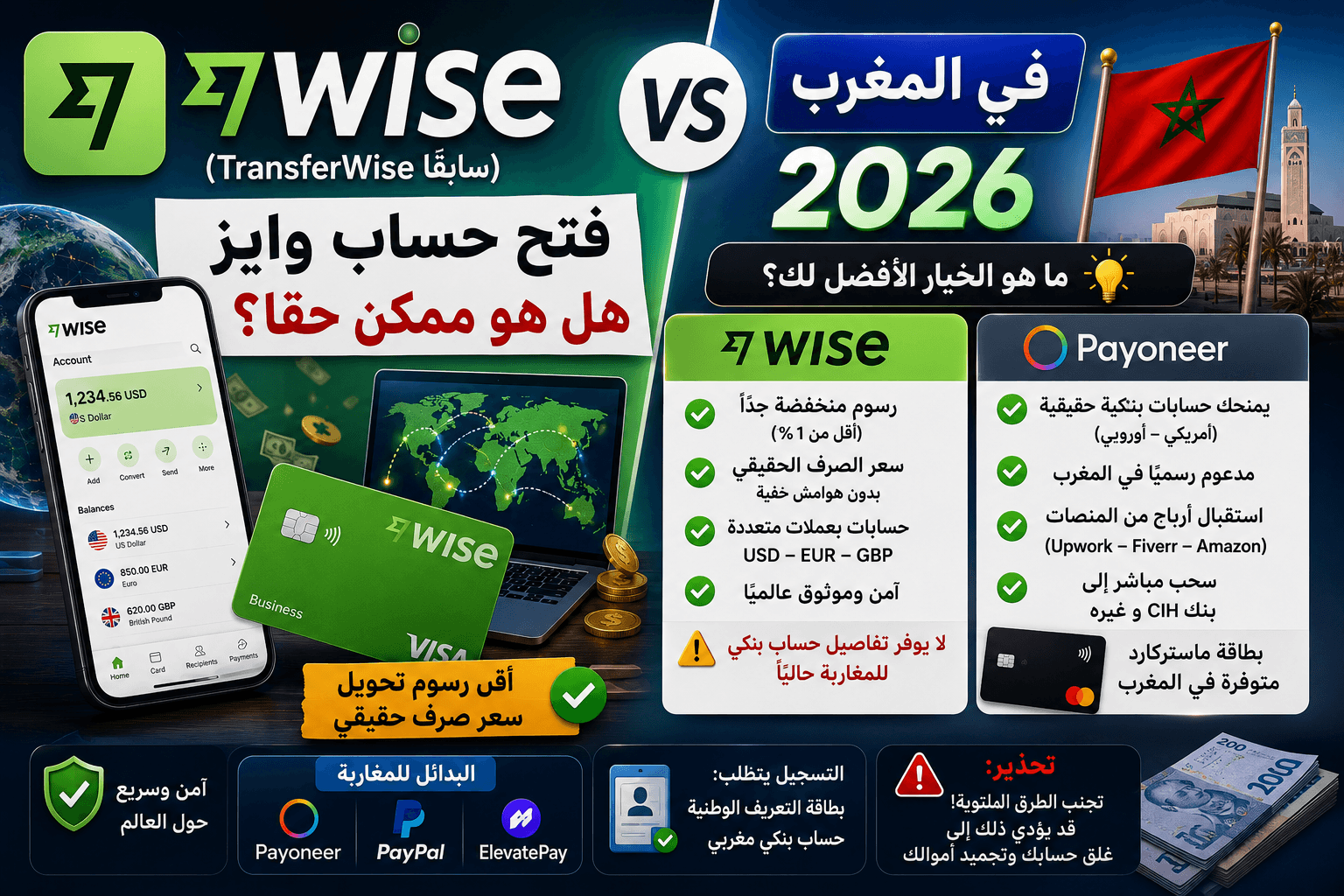 كيفية فتح حساب وايز (Wise) في المغرب 2026: هل هو ممكن حقاً؟