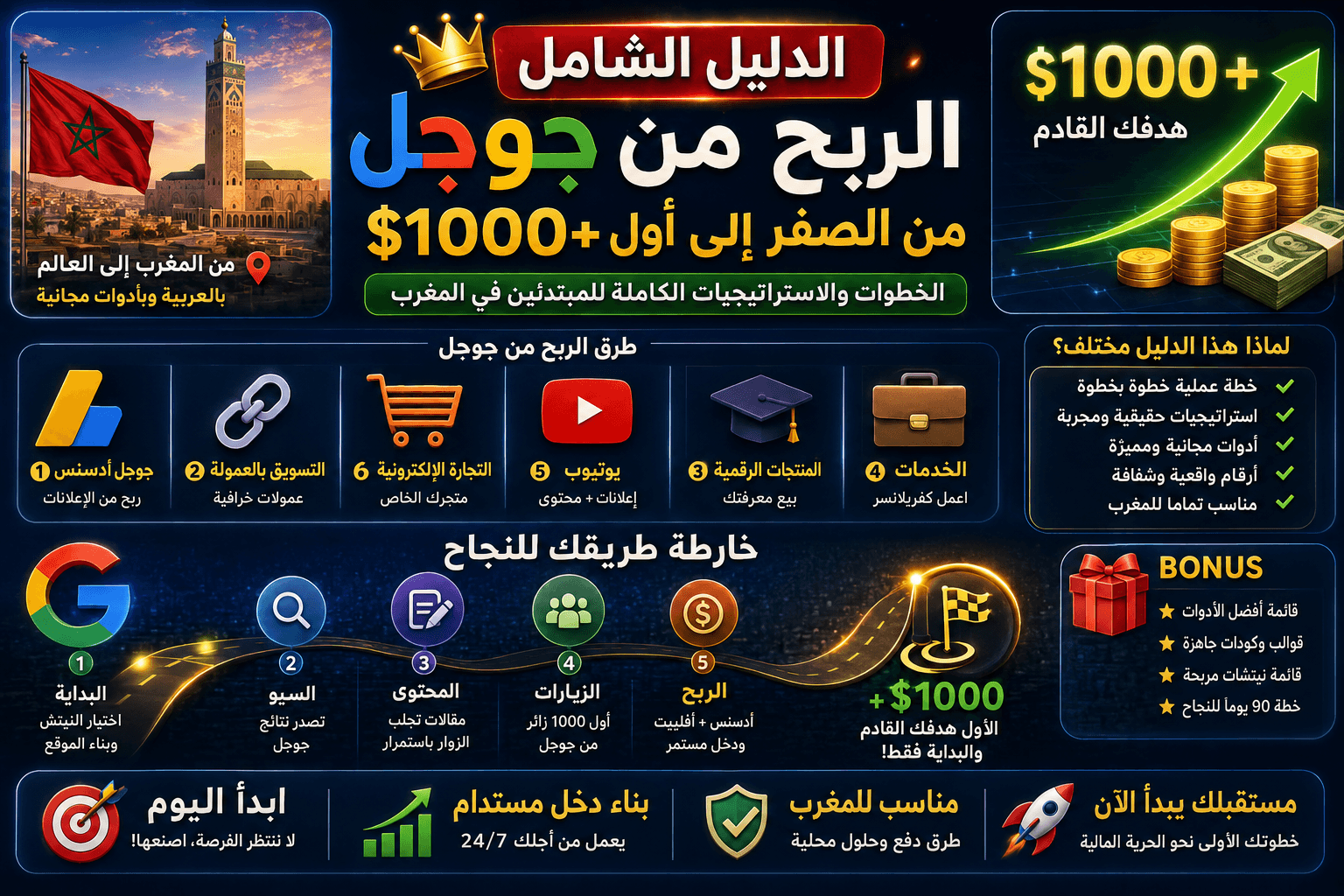 الدليل الشامل للربح من جوجل للمبتدئين في المغرب 2026