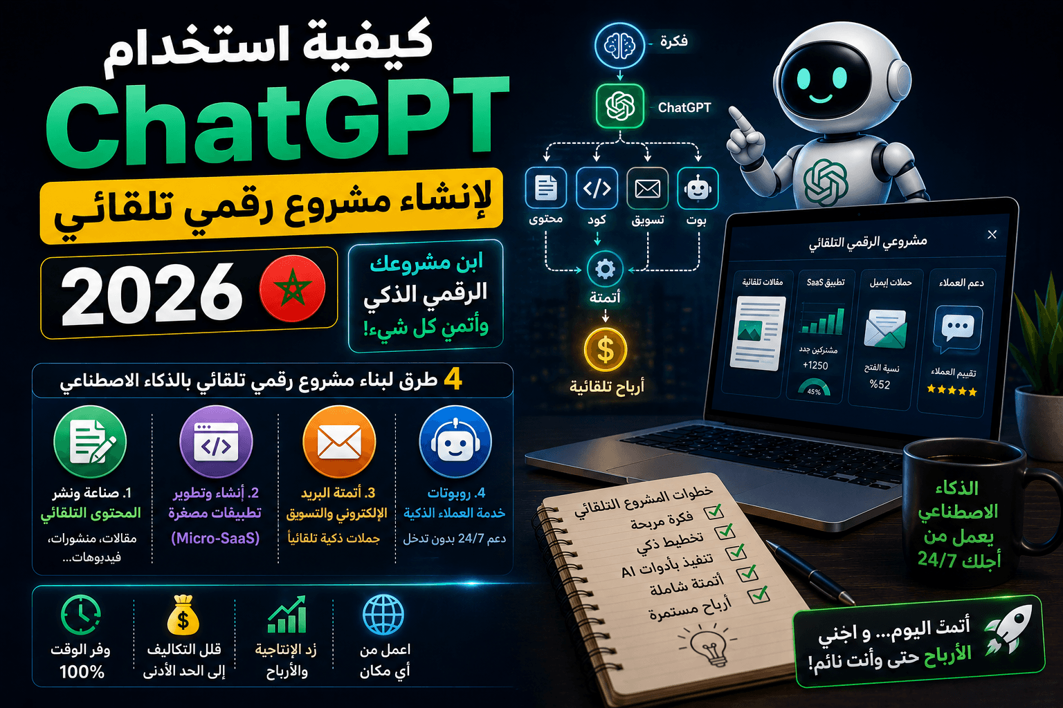 كيفية استخدام ChatGPT لإنشاء مشروع رقمي تلقائي 2026