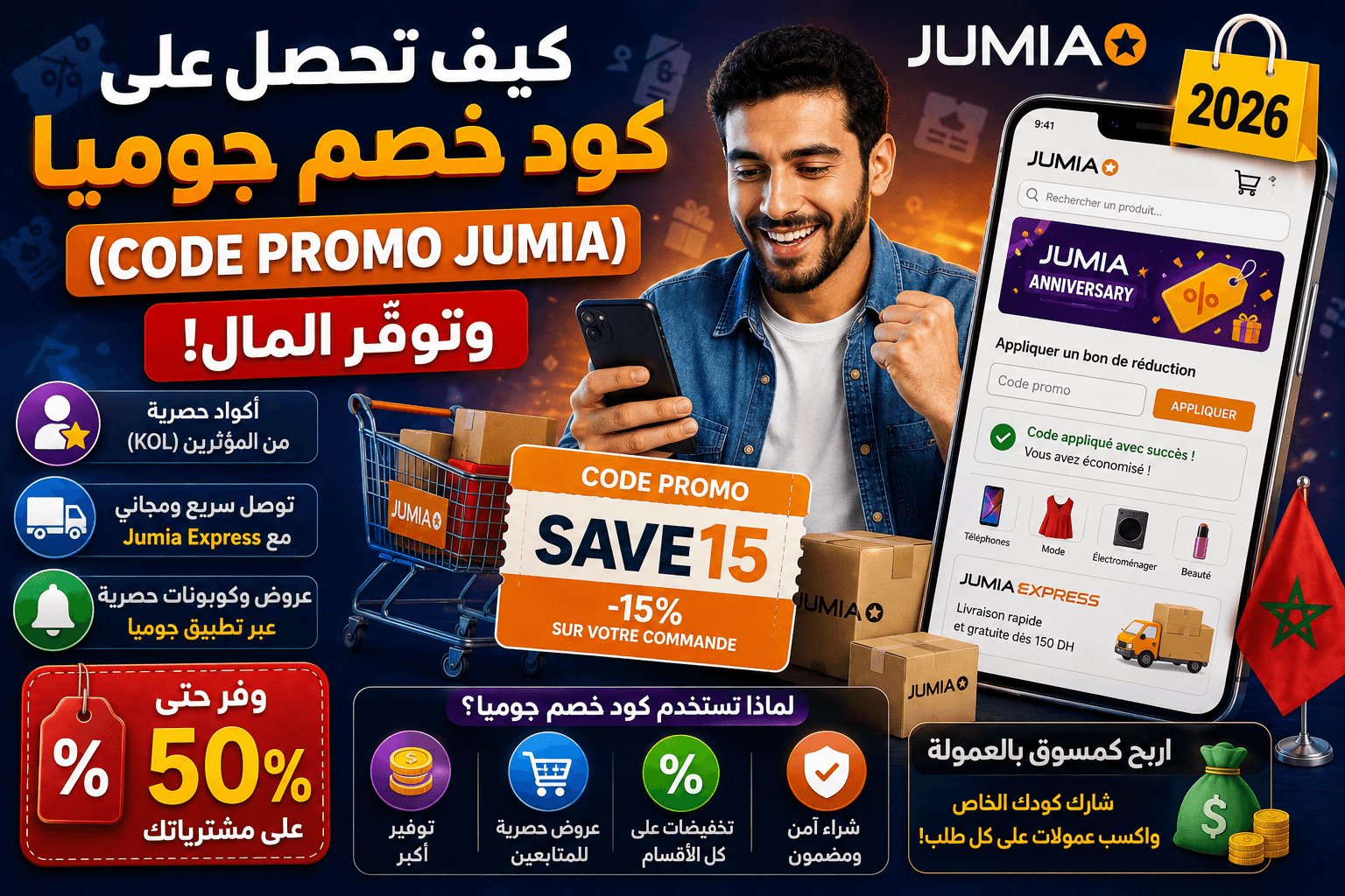 كيف تحصل على كود خصم جوميا المغرب (Code Promo Jumia) وتوفّر المال؟