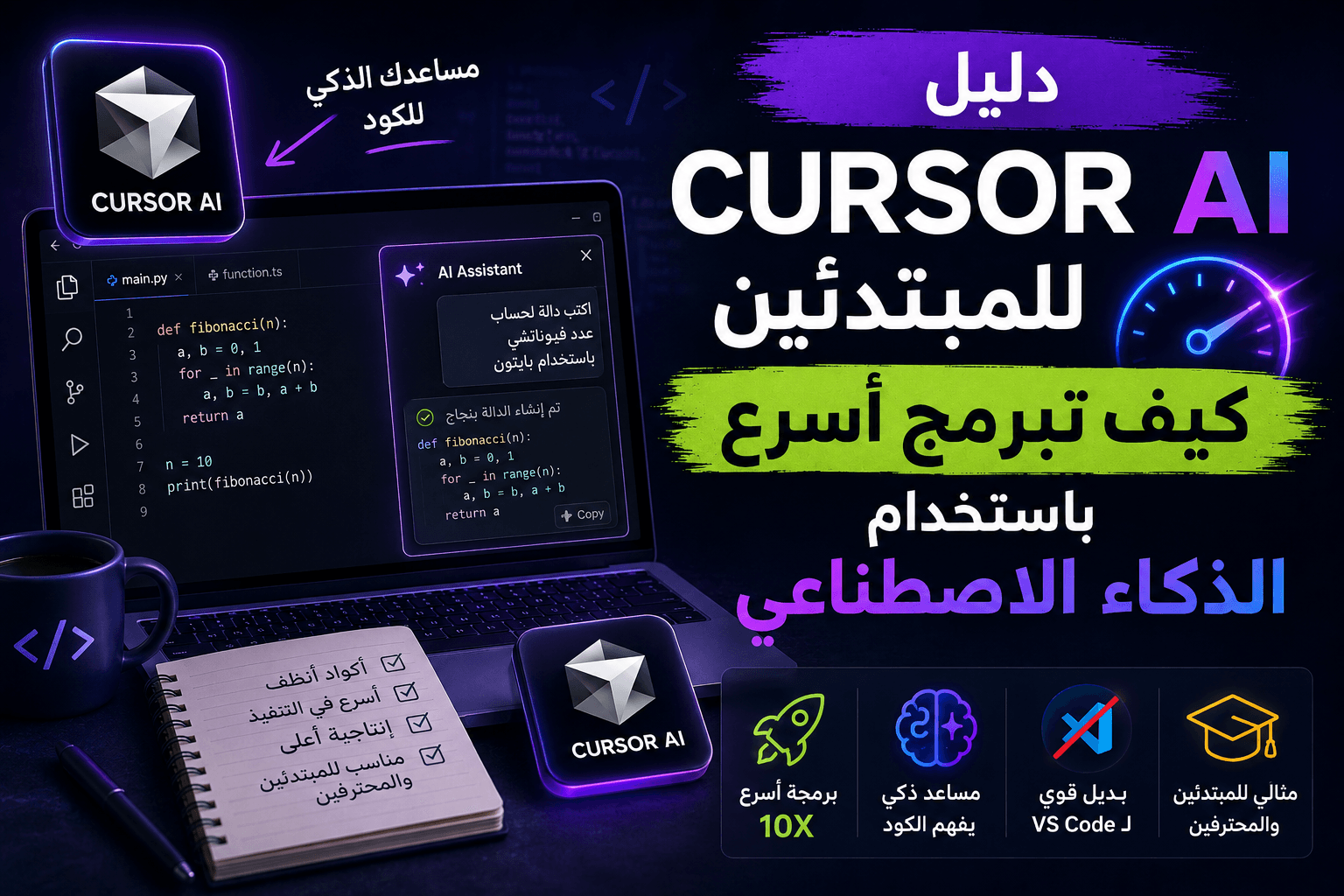 دليل Cursor AI للمبتدئين: كيف تبرمج أسرع باستخدام الذكاء الاصطناعي؟