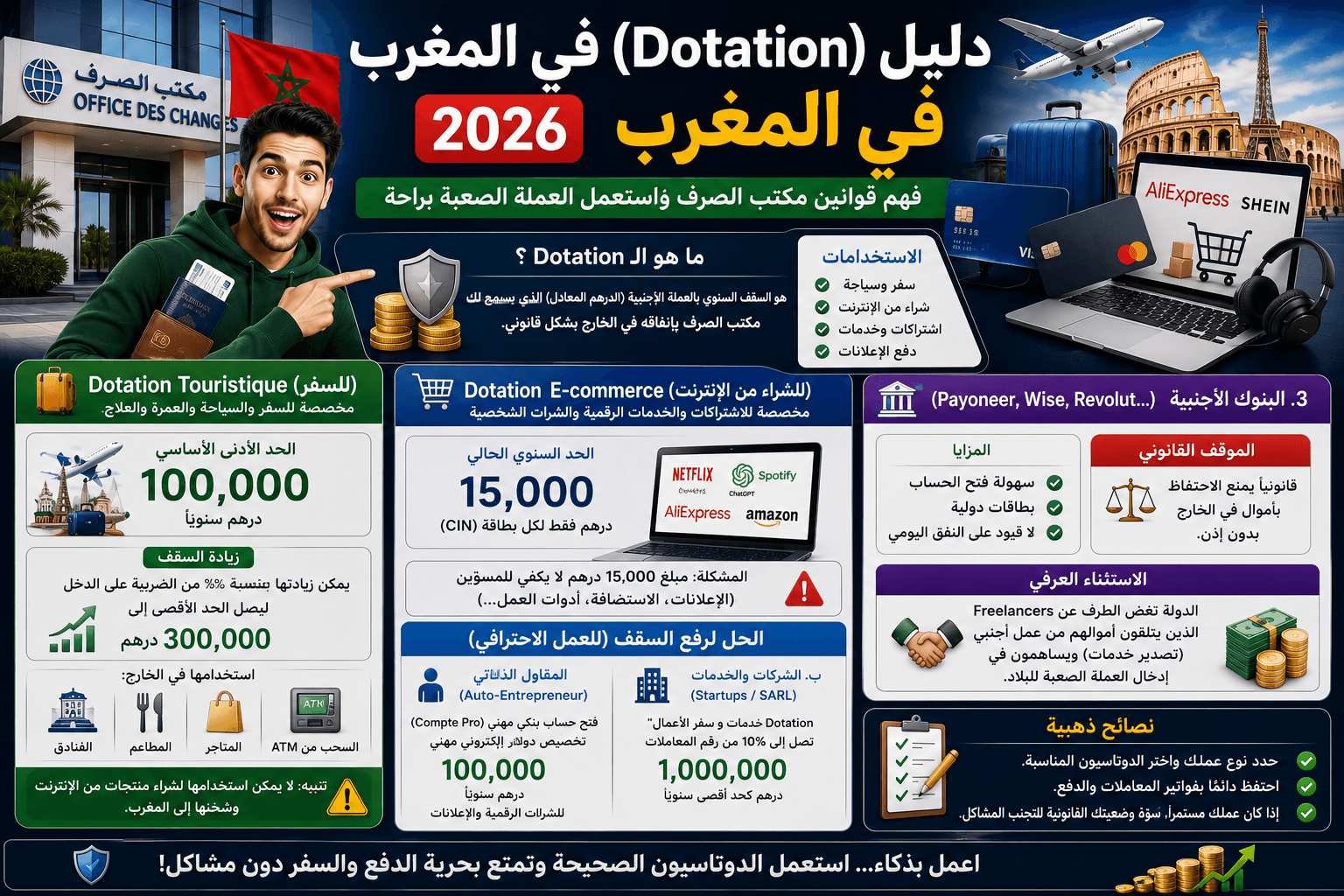 دليل الدوتاسيون (Dotation) في المغرب 2026: ई-Commerce والسياحة