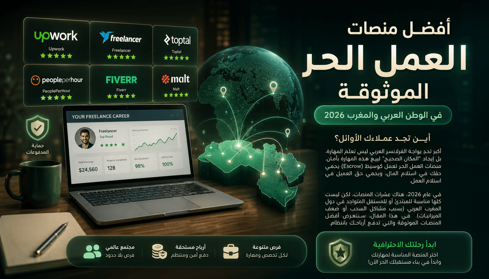أفضل منصات العمل الحر الموثوقة في الوطن العربي والمغرب 2026