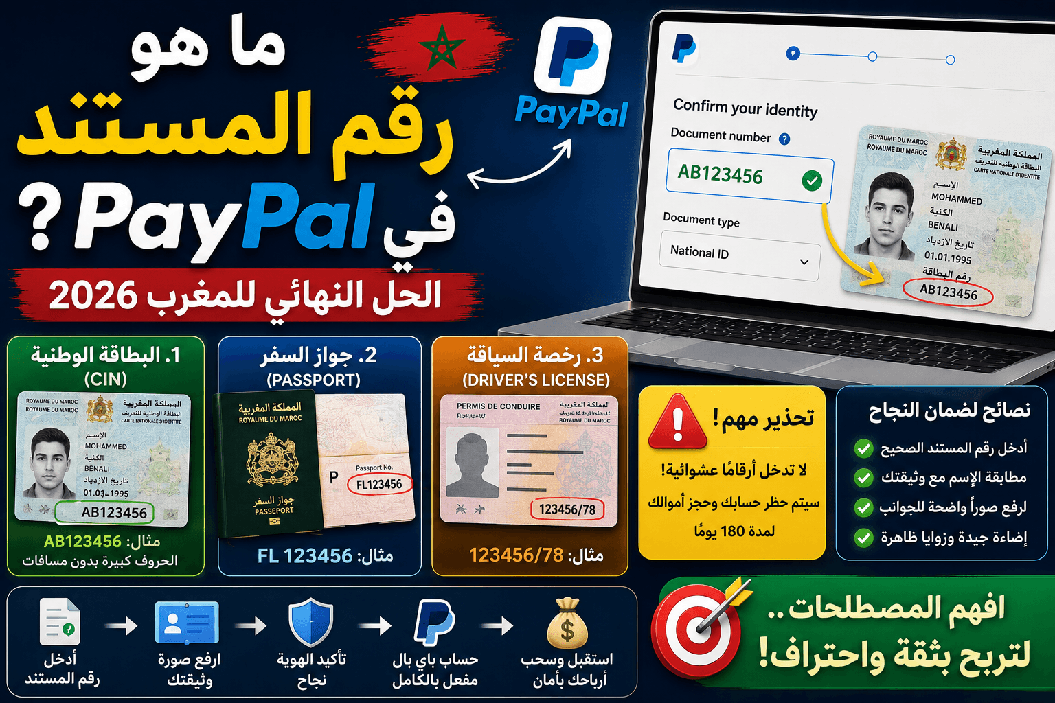 ما هو رقم المستند (Document Number) في باي بال المغرب؟ الحل النهائي