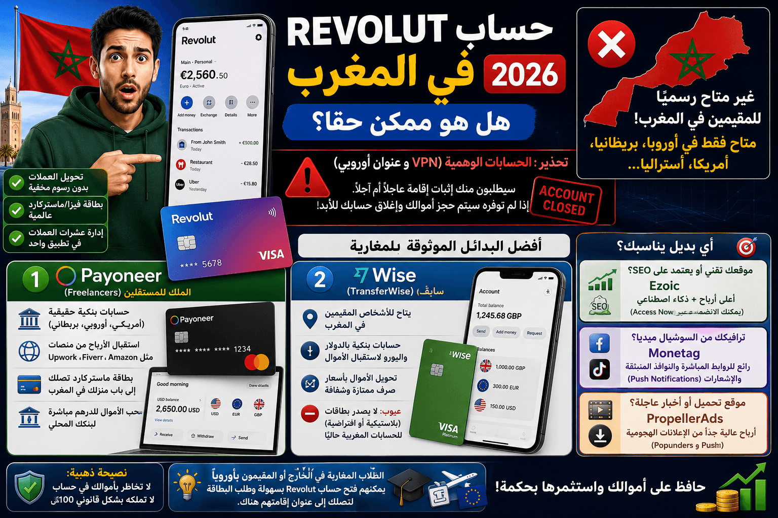 كيفية فتح حساب Revolut في المغرب 2026: هل هو ممكن حقاً؟