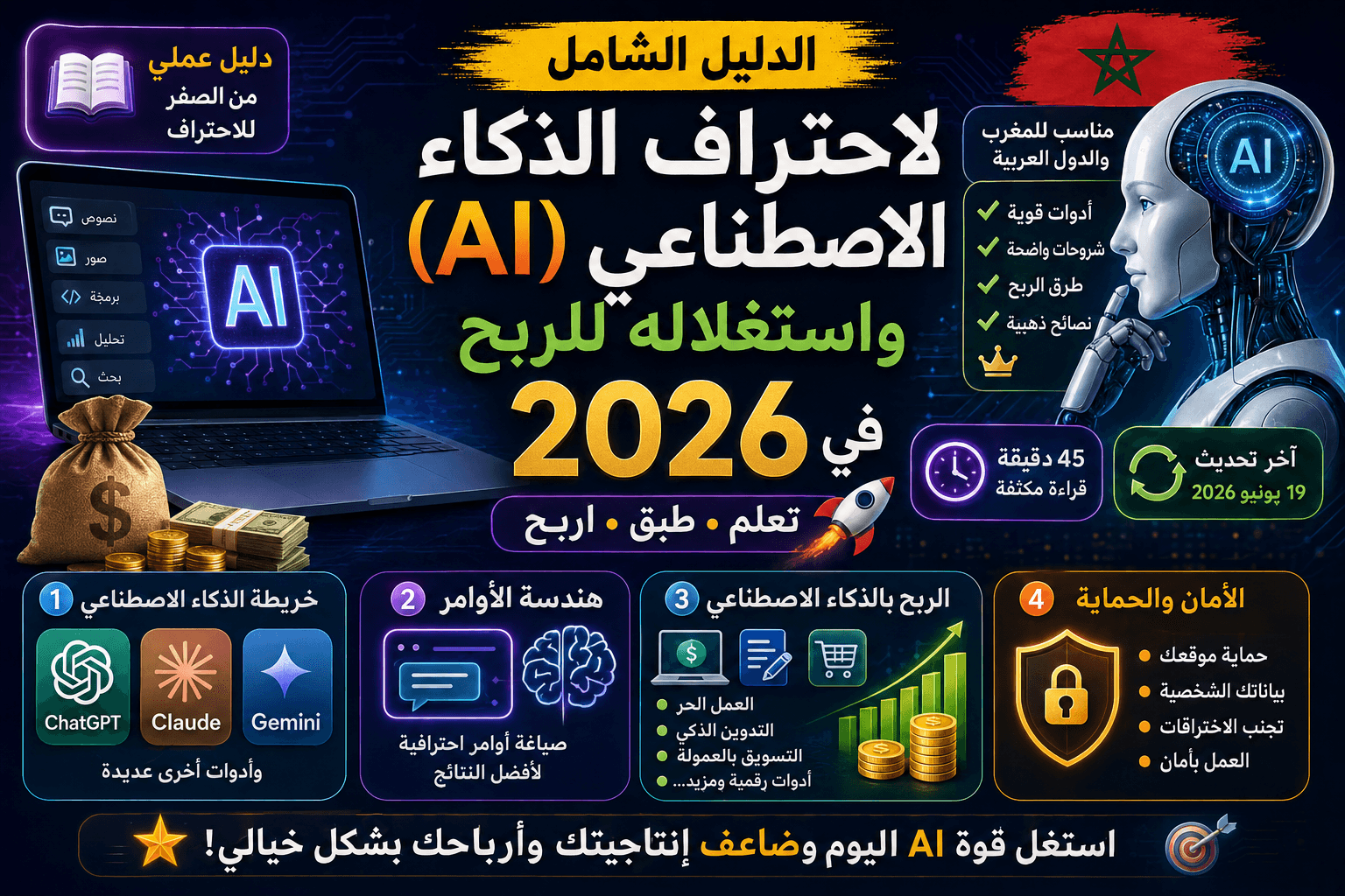 الدليل الشامل لاحتراف الذكاء الاصطناعي (AI) واستغلاله للربح في 2026