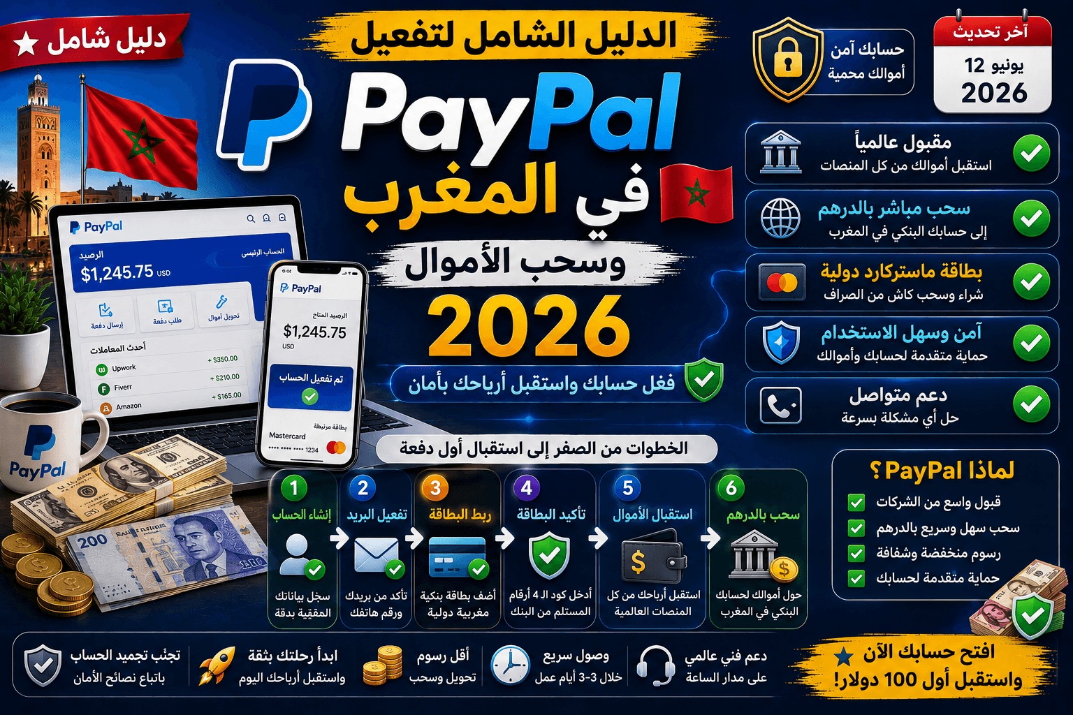 الدليل الشامل لتفعيل PayPal في المغرب وسحب الأموال 2026